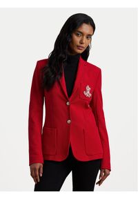 Lauren Ralph Lauren - LAUREN RALPH LAUREN Marynarka 200797305017 Czerwony Slim Fit. Kolor: czerwony. Materiał: bawełna