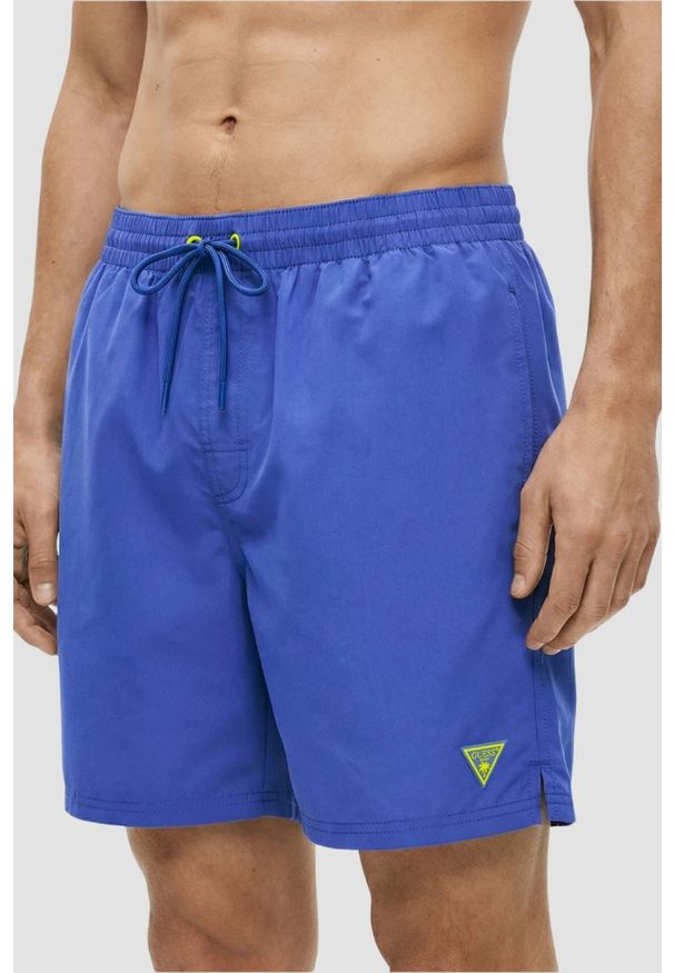 Guess - GUESS Granatowe męskie kąpielówki New Basic, Rozmiar XXL. Kolor: niebieski