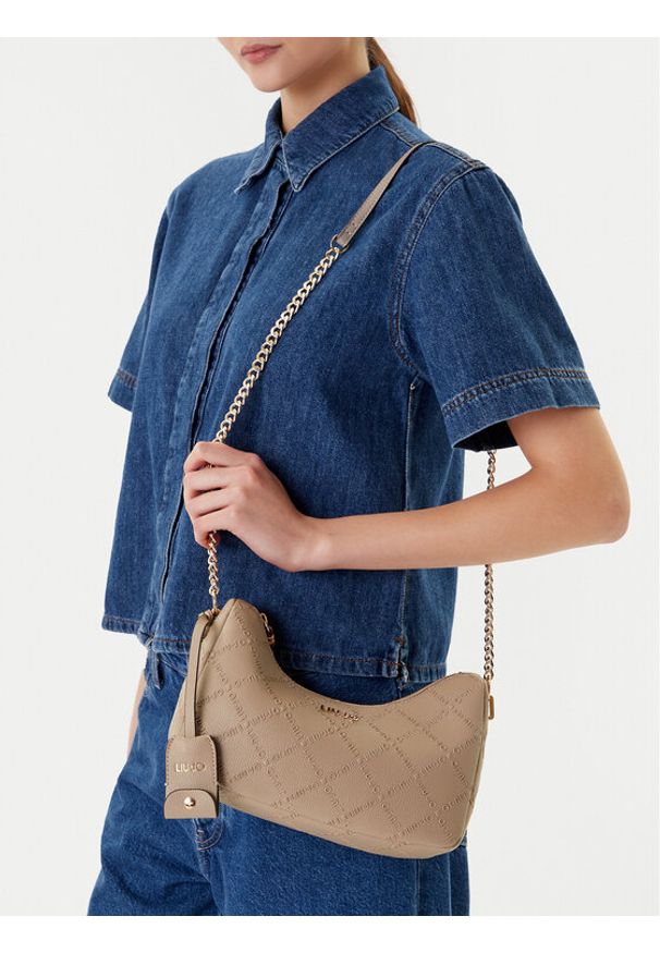 Liu Jo Torebka Ecs S Hobo AF5056 E0538 Beżowy. Kolor: beżowy. Materiał: skórzane