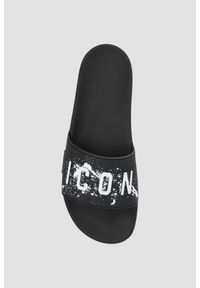 DSQUARED2 Czarne klapki Slide Sandals. Kolor: czarny. Materiał: guma