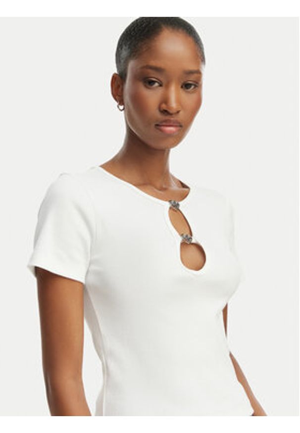 Hugo - HUGO T-Shirt Diheart 50562071 Biały Slim Fit. Kolor: biały. Materiał: bawełna