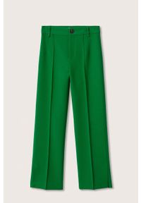 mango - Mango - Spodnie Maca. Stan: podwyższony. Kolor: zielony. Materiał: włókno #5