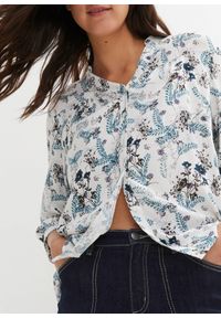 bonprix - Bluzka kreszowana z rękawami 3/4 z wywinięciem. Kolor: biały #3