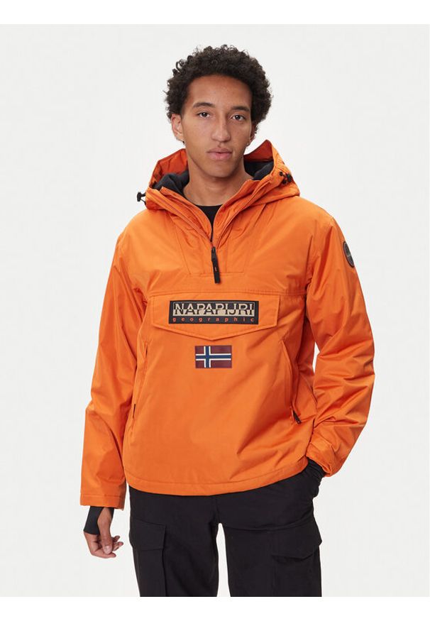 Napapijri Kurtka anorak Rainforest Next NP0A4IB9 Pomarańczowy Regular Fit. Kolor: pomarańczowy. Materiał: syntetyk