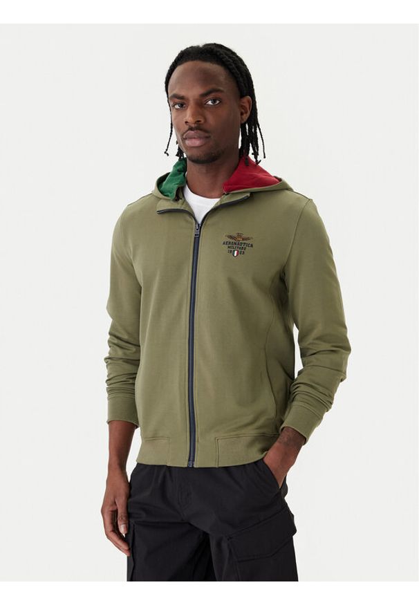 Aeronautica Militare Bluza 261FE2097UF00674 Zielony Regular Fit. Kolor: zielony. Materiał: bawełna