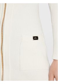 Elisabetta Franchi Sukienka dzianinowa AM-65T-26E2-V550 Biały Slim Fit. Kolor: biały. Materiał: syntetyk, dzianina, wiskoza #3