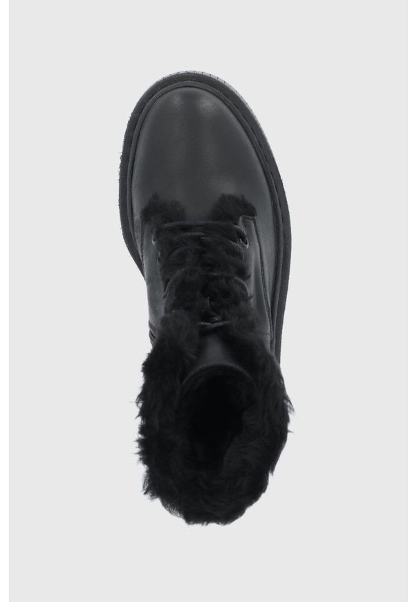 Steve Madden - Botki skórzane. Kolor: czarny. Materiał: skóra. Wzór: aplikacja. Obcas: na platformie