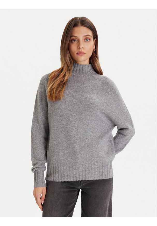 ViCOLO Sweter 77050F Szary Regular Fit. Kolor: szary. Materiał: kaszmir