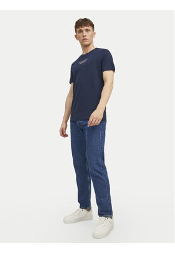 Jack & Jones T-Shirt Archie 12217167 Granatowy Regular Fit. Kolor: niebieski. Materiał: bawełna
