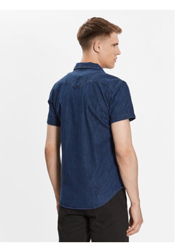 Blend Koszula jeansowa 20715457 Granatowy Regular Fit. Kolor: niebieski. Materiał: bawełna, jeans