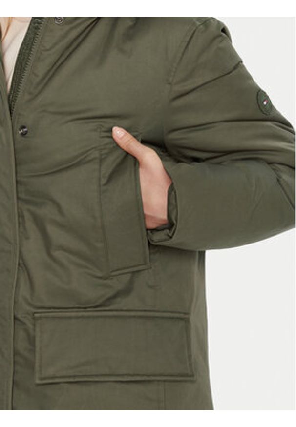 TOMMY HILFIGER - Tommy Hilfiger Parka WW0WW46533 Zielony Relaxed Fit. Kolor: zielony. Materiał: bawełna, syntetyk
