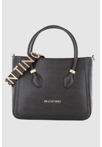Valentino by Mario Valentino - VALENTINO Czarna torebka Montmartr Shopping. Kolor: czarny. Wzór: paski #6