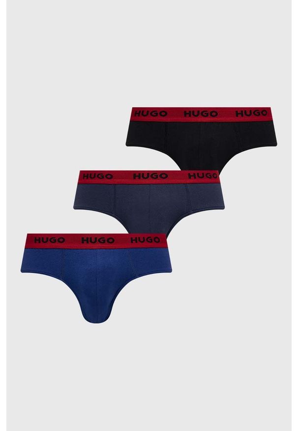 Hugo - HUGO slipy (3-pack) męskie 50469783. Kolor: niebieski