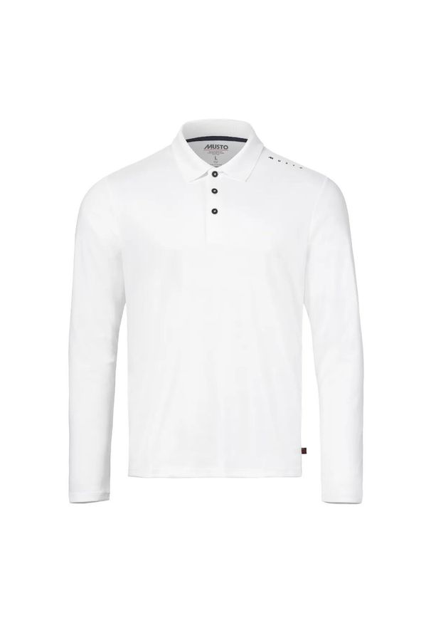 Koszulka polo z długim rękawem przeciwdziałająca promieniom UV Musto Evo Crew. Typ kołnierza: polo. Kolor: biały. Materiał: skóra. Długość rękawa: długi rękaw. Długość: długie