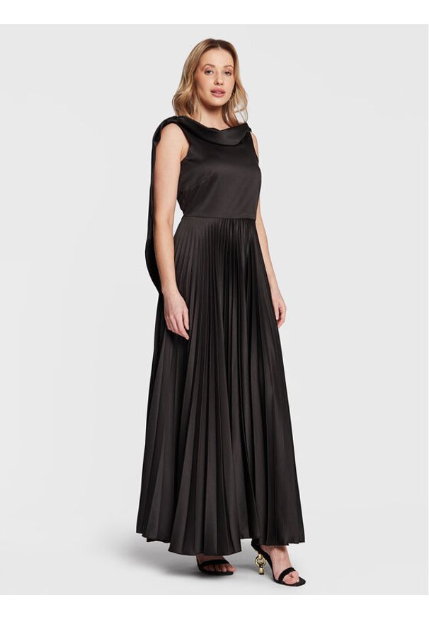 Closet London Sukienka wieczorowa D7993 Czarny Regular Fit. Kolor: czarny. Materiał: syntetyk. Styl: wizytowy