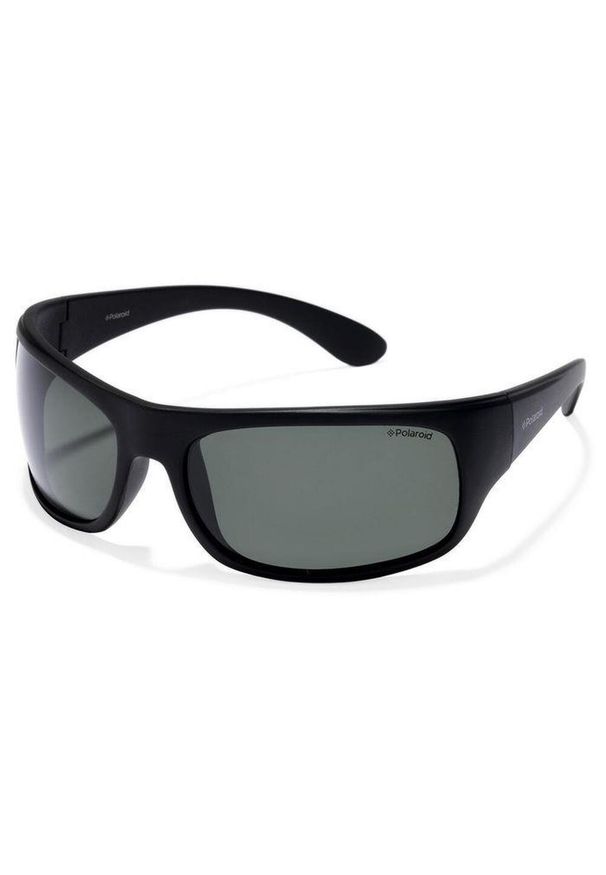 POLAROID - Polarowe okulary przeciwsłoneczne Polaroid 07886. Kształt: prostokątne. Kolor: czarny, zielony, wielokolorowy. Materiał: nylon. Sport: turystyka piesza