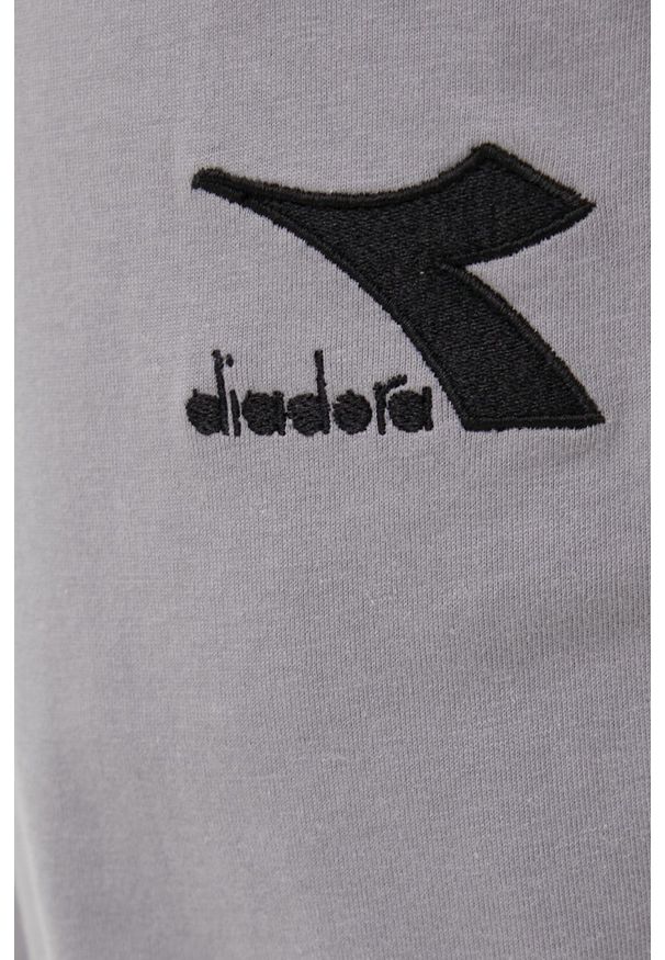 Diadora spodnie dresowe bawełniane męskie kolor szary gładkie. Kolor: szary. Materiał: bawełna, dresówka. Wzór: gładki
