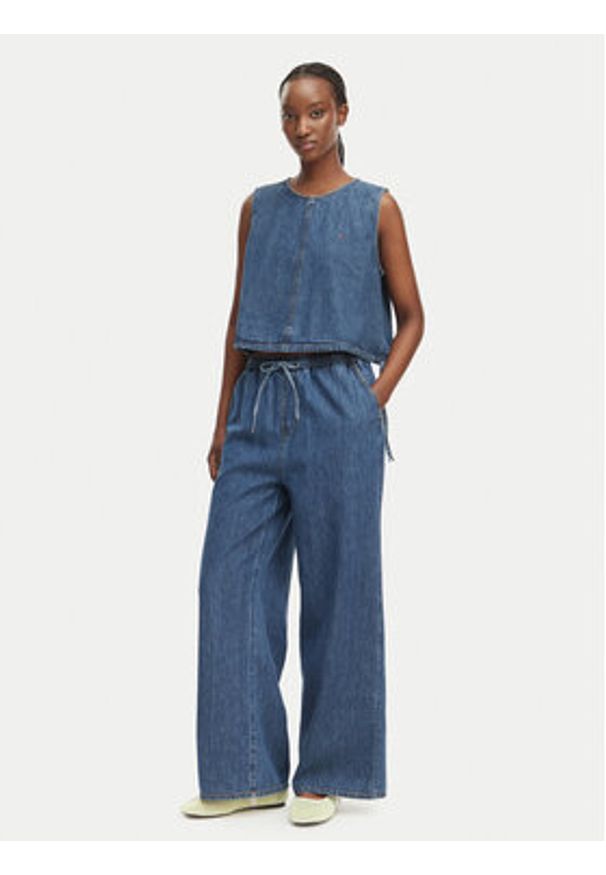Tommy Jeans Jeansy DW0DW23008 Niebieski Wide Leg. Kolor: niebieski