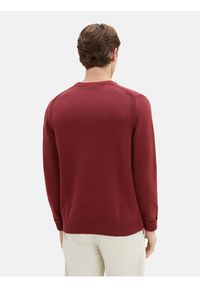 Tom Tailor Sweter 1038246 Bordowy Regular Fit. Kolor: czerwony. Materiał: bawełna #3