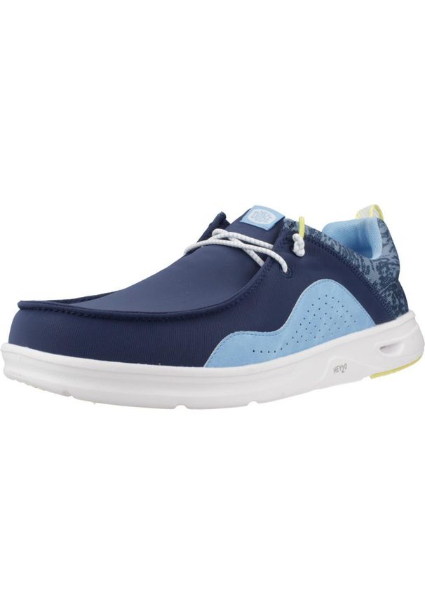 PRO BRANDS - Buty HEY DUDE WALLY HAY2O ACTIVE Niebieski. Kolor: niebieski. Materiał: tkanina, syntetyk. Sport: turystyka piesza
