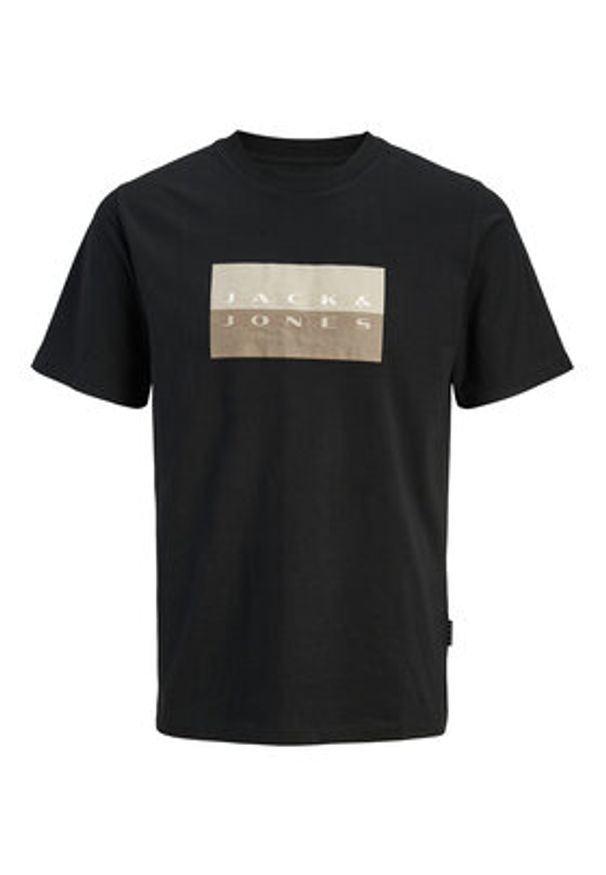 Jack & Jones T-Shirt Fusion 12289863 Czarny Regular Fit. Kolor: czarny. Materiał: bawełna