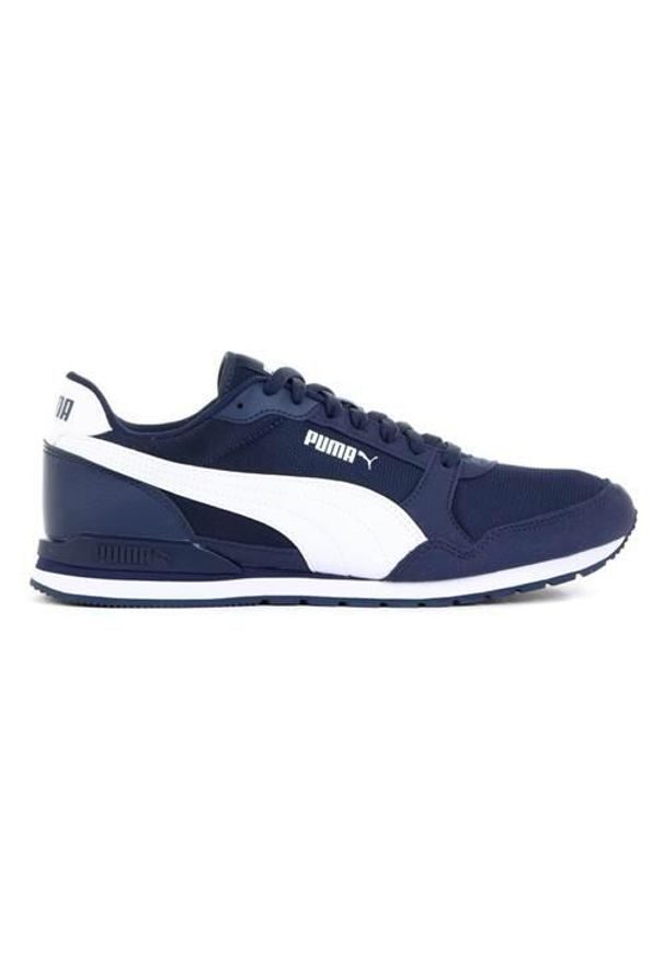 Buty do chodzenia męskie Puma ST Runner V3 Mesh. Zapięcie: sznurówki. Kolor: wielokolorowy, niebieski, biały. Materiał: mesh. Szerokość cholewki: normalna. Sport: turystyka piesza