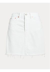 Polo Ralph Lauren Spódnica jeansowa 211903405001 Biały Slim Fit. Kolor: biały. Materiał: bawełna #4