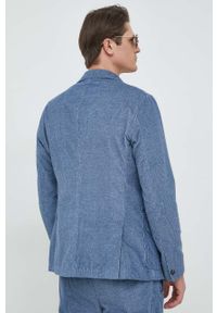 Emporio Armani marynarka męska kolor niebieski. Okazja: na co dzień. Kolor: niebieski. Styl: casual, klasyczny #6