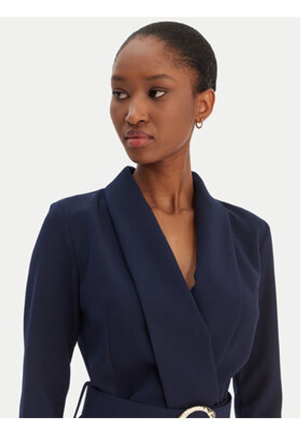 Rinascimento Sukienka koktajlowa CFC0126777003 Granatowy Slim Fit. Kolor: niebieski. Materiał: syntetyk. Styl: wizytowy