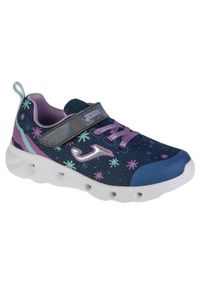 Buty sportowe Sneakersy dziewczęce, Joma Space Jr 24 JSPACS. Zapięcie: rzepy. Kolor: niebieski. Materiał: materiał, syntetyk, tkanina. Szerokość cholewki: normalna. Sport: turystyka piesza