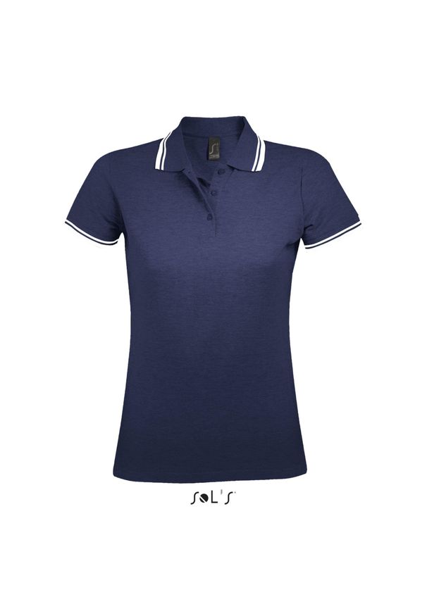 SOL'S - Damska koszulka polo Sol's Pasadena. Typ kołnierza: polo. Kolor: wielokolorowy, niebieski, biały. Materiał: bawełna