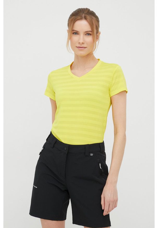 CMP T-shirt sportowy kolor żółty. Kolor: żółty. Materiał: skóra, materiał. Styl: sportowy