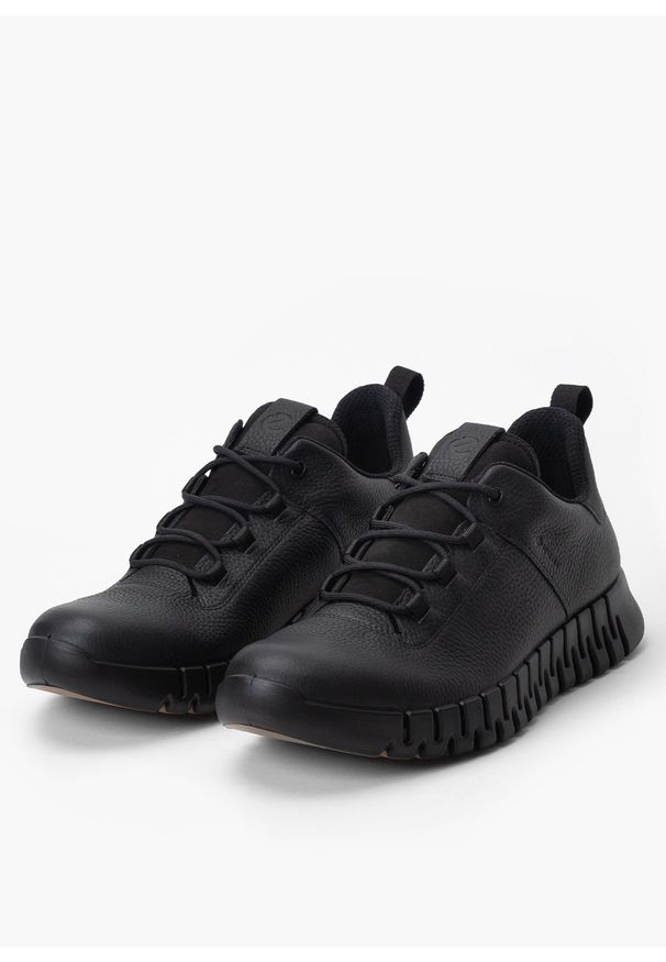 ecco - Sneakersy męskie ECCO GRUUV M SNEAKER LEA GTX. Okazja: na co dzień, na spacer, do pracy. Kolor: czarny. Sport: turystyka piesza