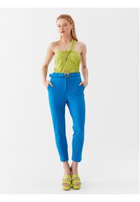 Pinko Spodnie materiałowe 100309 A0KD Niebieski Regular Fit. Kolor: niebieski. Materiał: syntetyk