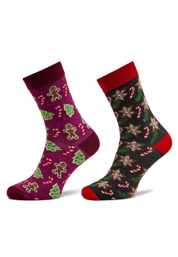Rainbow Socks Zestaw 2 par wysokich skarpet męskich Xmas Socks Balls Adults Gifts Pak 2 Zielony. Kolor: zielony. Materiał: materiał