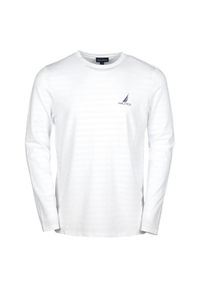 T-shirt męski Nautica Larry LS. Kolor: biały. Długość rękawa: długi rękaw