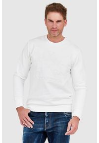 La Martina - LA MARTINA Biała bluza męska z tłoczonym logo, Rozmiar XL. Kolor: biały. Długość rękawa: długi rękaw