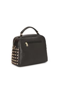 Kazar - Duża skórzana torebka typu kuferek. Kolor: czarny. Wzór: aplikacja. Materiał: skórzane. Styl: elegancki, rockowy, klasyczny #6