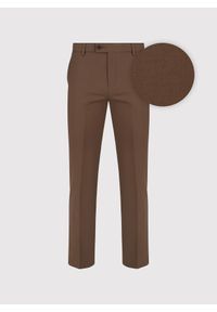 Pako Lorente - PAKO LORENTE - Gładkie brązowe spodnie ganiturowe. Okazja: na spotkanie biznesowe. Kolor: brązowy. Materiał: poliester, elastan, wiskoza. Wzór: gładki. Styl: młodzieżowy, biznesowy #2