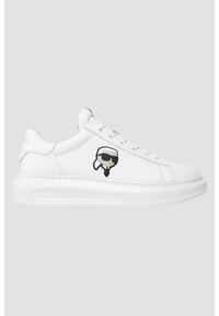 Karl Lagerfeld - KARL LAGERFELD Białe męskie sneakersy skórzane KAPRI, Rozmiar 46. Okazja: na co dzień. Kolor: biały. Materiał: skóra #3