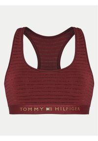 TOMMY HILFIGER - Tommy Hilfiger Top UW0UW05587 Bordowy Slim Fit. Kolor: czerwony. Materiał: bawełna