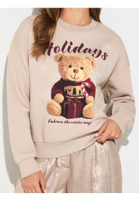 Sinsay - Bluza crewneck z motywem świątecznym - beżowy. Kolor: beżowy #1