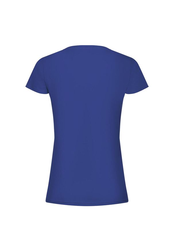 FRUIT OF THE LOOM - Oryginalna Koszulka Damska. Kolor: niebieski. Sport: turystyka piesza