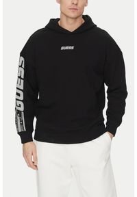 Guess - GUESS Czarna bluza męska Dalim Over, Rozmiar S. Okazja: na co dzień. Kolor: czarny. Materiał: bawełna, poliester. Długość rękawa: długi rękaw. Długość: długie. Styl: casual, klasyczny #1