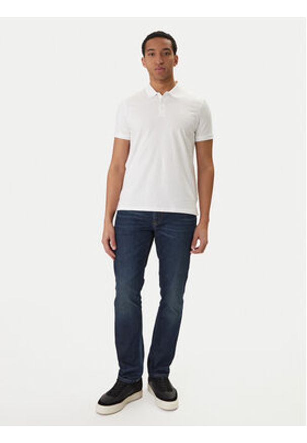 Calvin Klein Jeans Polo Classic Monogram LV04RD255G Biały Regular Fit. Typ kołnierza: polo. Kolor: biały. Materiał: bawełna