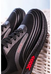 Casu - Czarne buty sportowe sznurowane casu 20y03/r. Kolor: czerwony, wielokolorowy, czarny #1