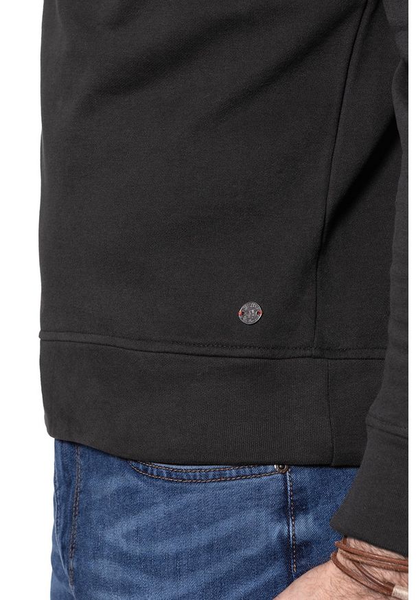 Mustang - MUSTANG BLUZA Application Hoodie PHANTOM 1006364 4087. Typ kołnierza: kaptur. Wzór: napisy