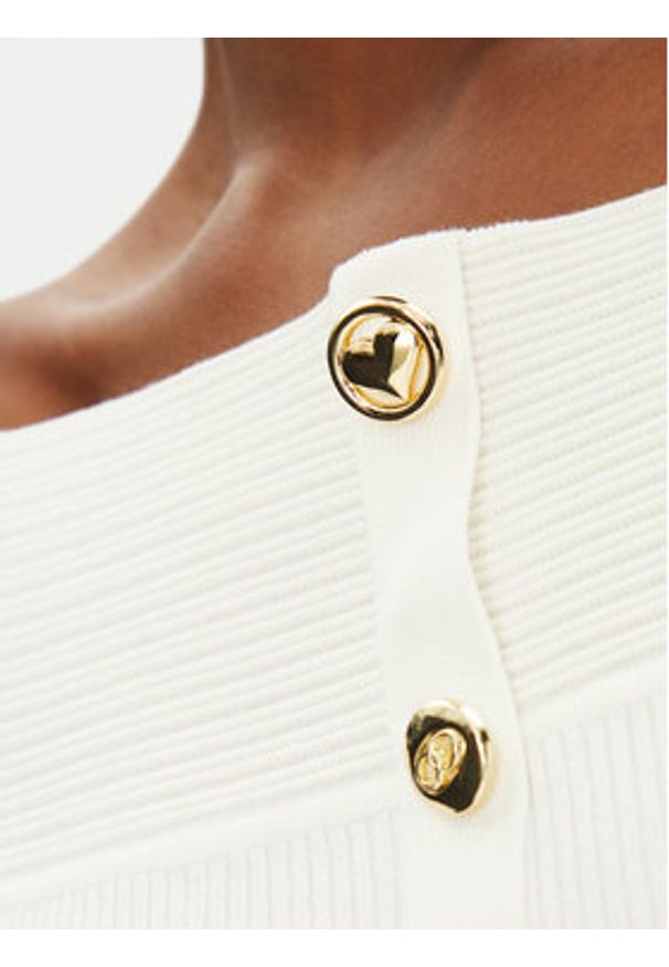 Morgan Sweter 251-MDONA M Biały Slim Fit. Kolor: biały. Materiał: wiskoza