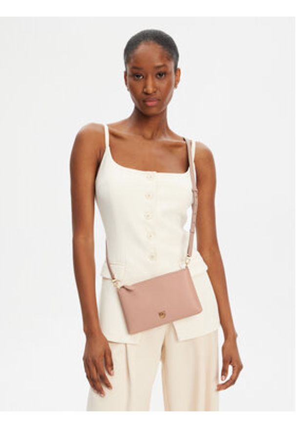 Pinko - PINKO Torebka Flat Horizontal Mini PE 25 PCPL 104277 A0F1 Różowy. Kolor: różowy. Materiał: skórzane