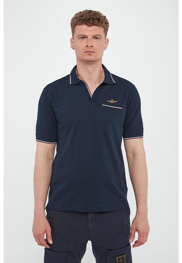 Aeronautica Militare - Polo męskie z haftem AERONAUTICA MILITARE. Typ kołnierza: polo. Wzór: haft